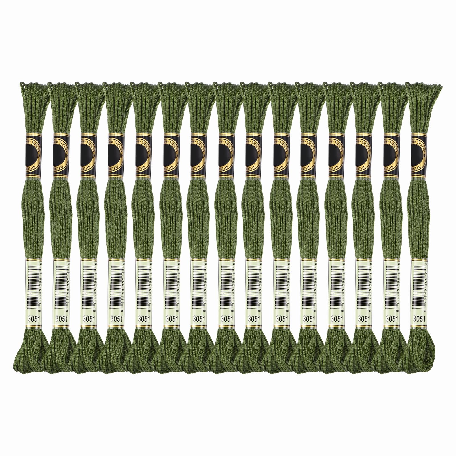 PATIKIL 15 Skeins Embroidery Floss, Solid Colors,Polyester Green-Gray
