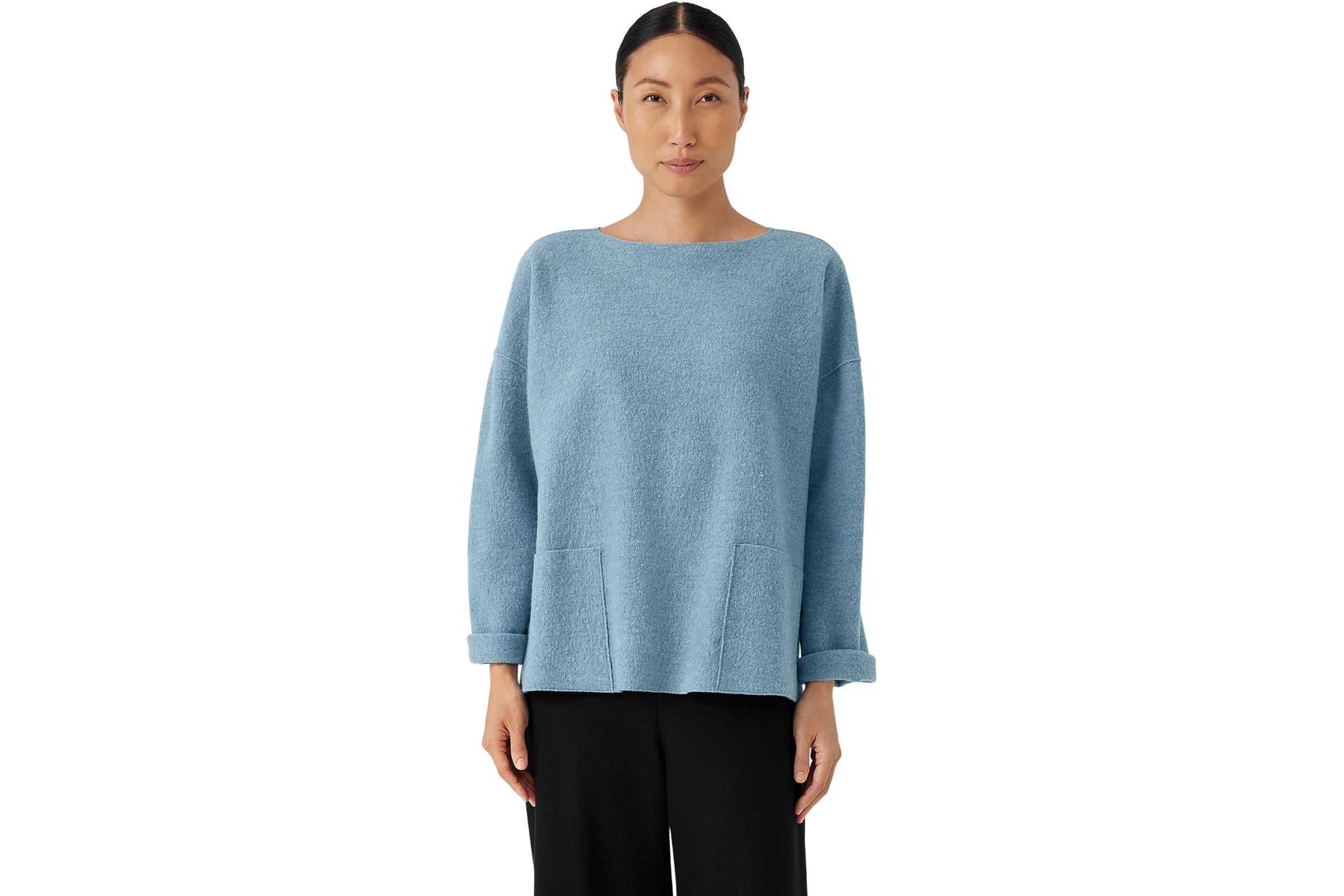 Eileen Fisher Plus Size Bateau Neck Box Top