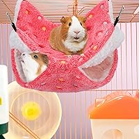 Vista 4 de BOAO 2 piezas Hamaca para conejillo de indias y rata, hamaca colgante para conejillo de indias, hámster, hurón, accesorios para animales pequeños