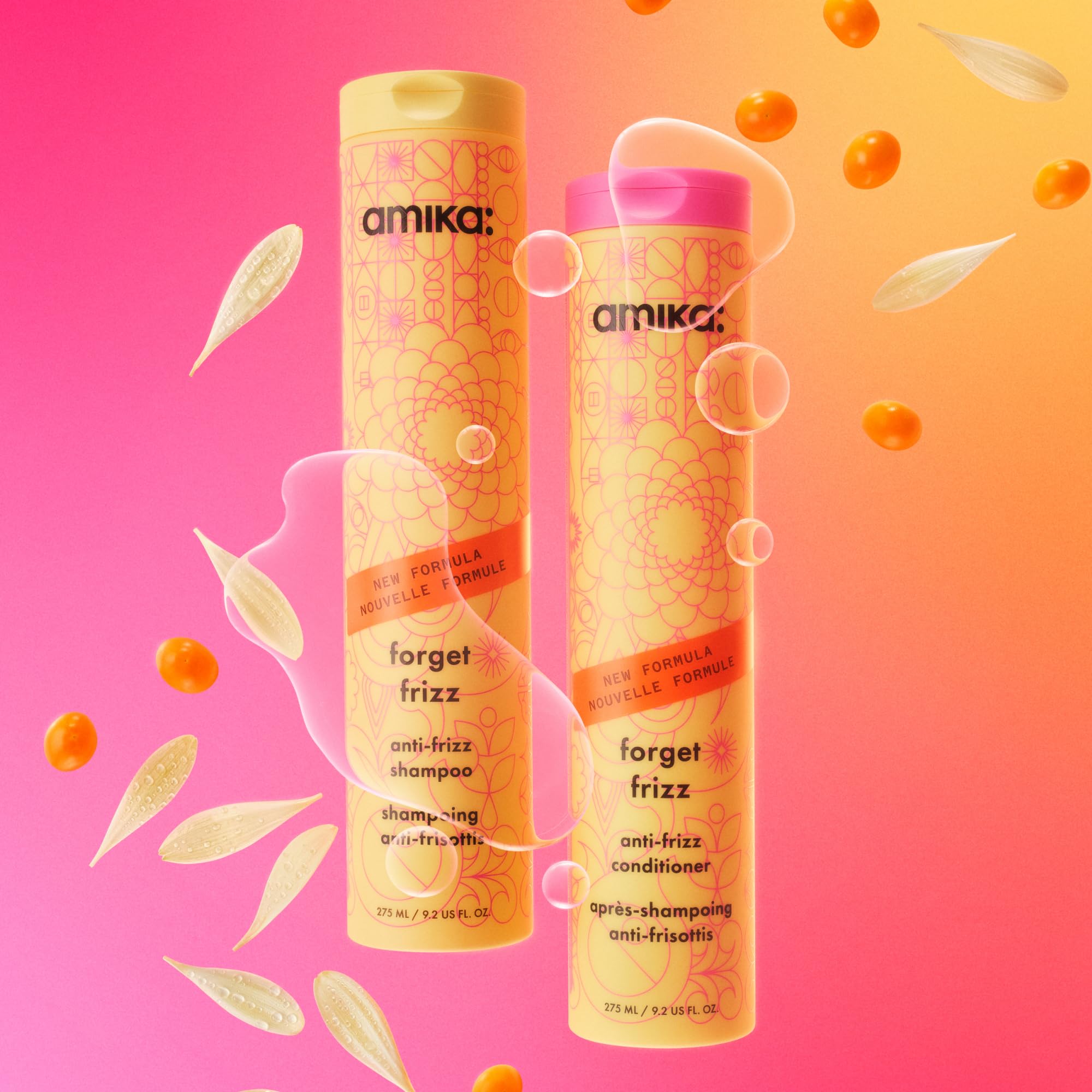 amika forget frizz anti-frizz hair shampoo, smoothing sulfate free shampoo for frizz-prone hair with aloe + sea buckthorn - Image 4