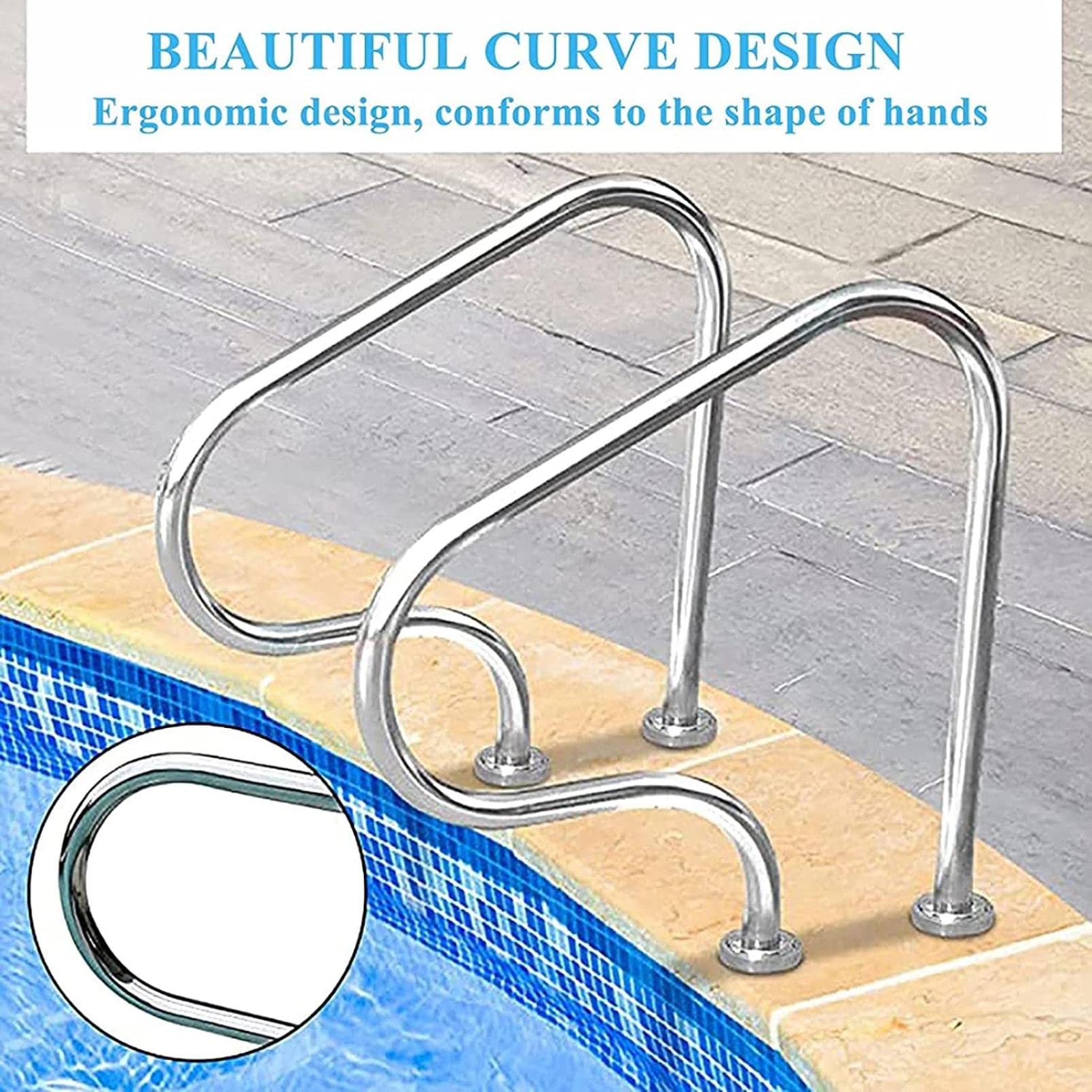 Corrimano per Piscinahiera per Piscina Corrimano Di Sicurezza per Piscina Scaletta per Piscina Interrata/Thick 1.5Mm