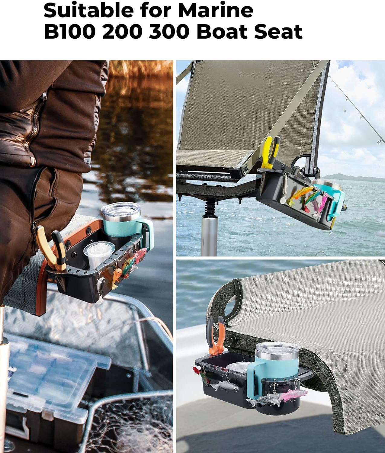 KEMIMOTO T-Top Storage Bag and Boat Seat Cup Holder for Marine B100 B200 B300