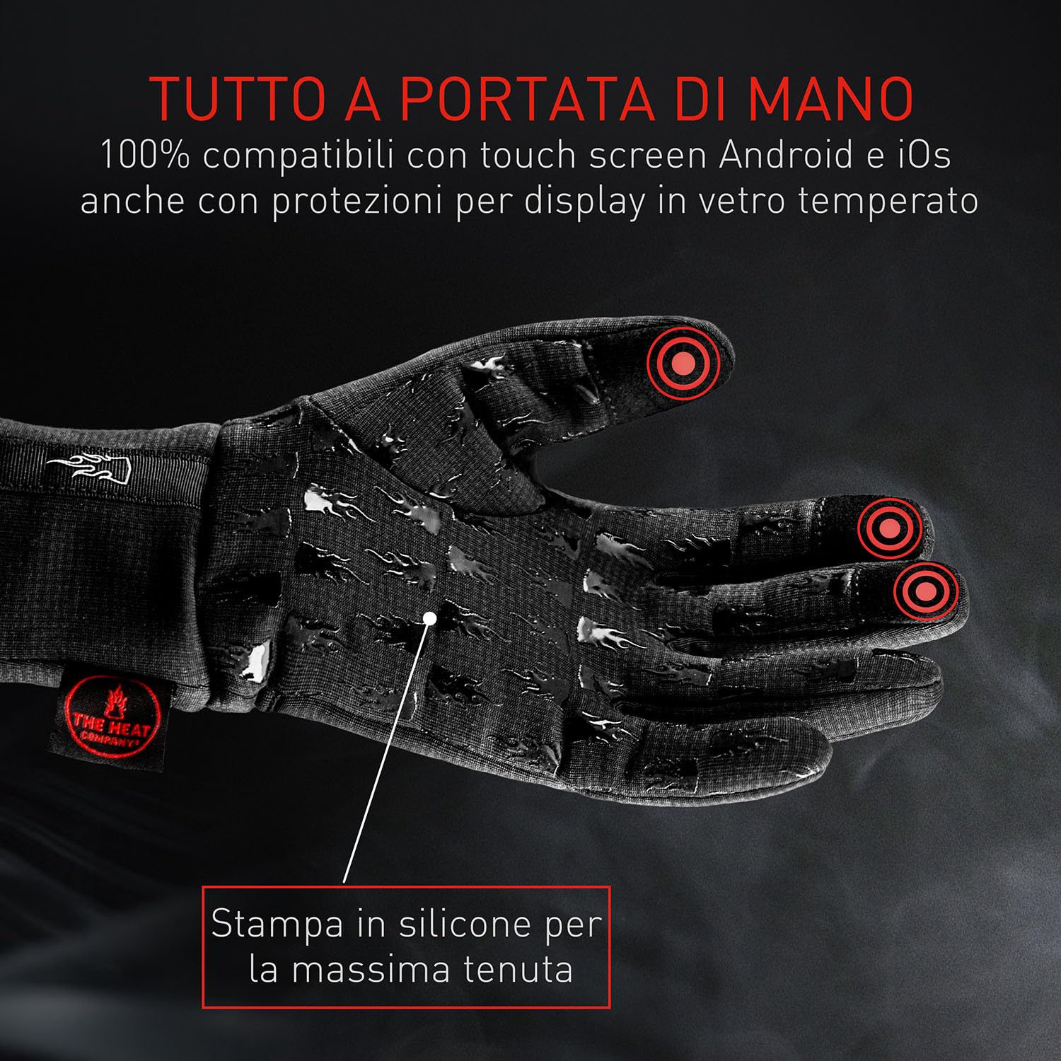 THE HEAT COMPANY – WIND PRO LINER - guanti resistenti al vento - qualità premium - guanti touch screen per donna e uomo - guanti sportivi: guanti invernali caldi per il ciclismo e la corsa