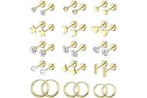 Tiny Stud Earrings for Women Screw on Back