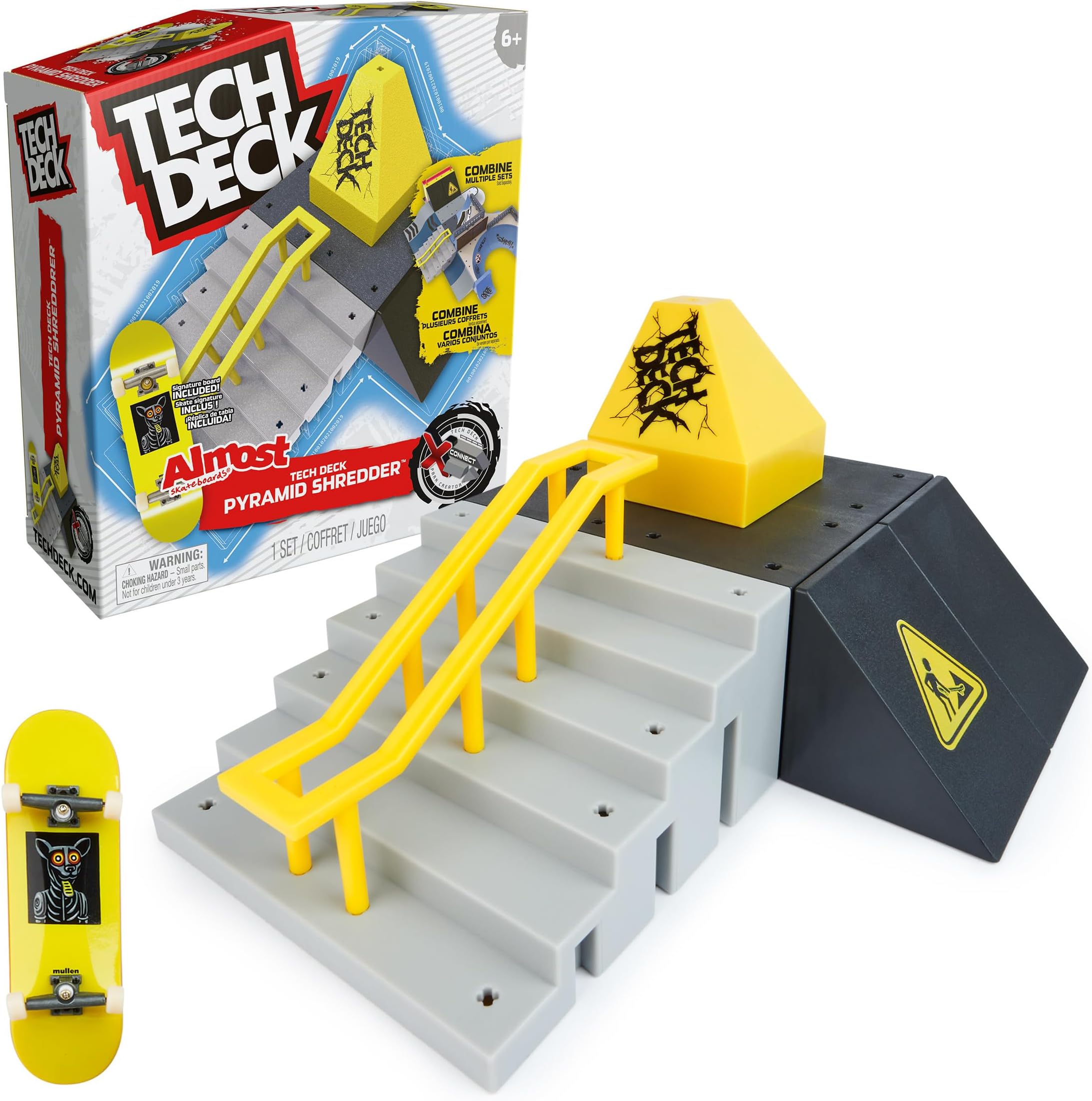 TECH DECKPyramid Shredder, X-Connect Park Creator, Customisable and Buildable Ramp Set with Exclusive Fingerboard, Kids’ Toy for Ages 6 and up (Styles Vary)