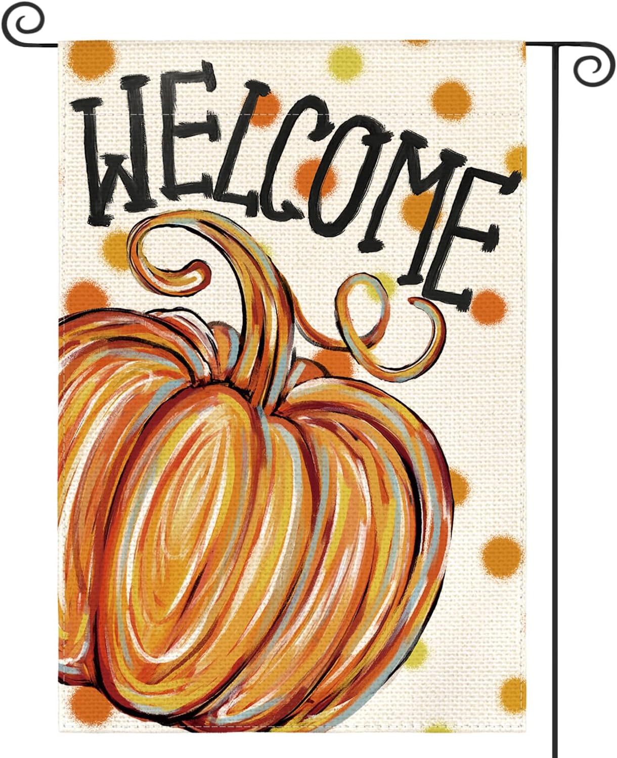 AVOIN colorlife Welcome Pumpkin Fall Garden Flag 12x18 Inch for Outside