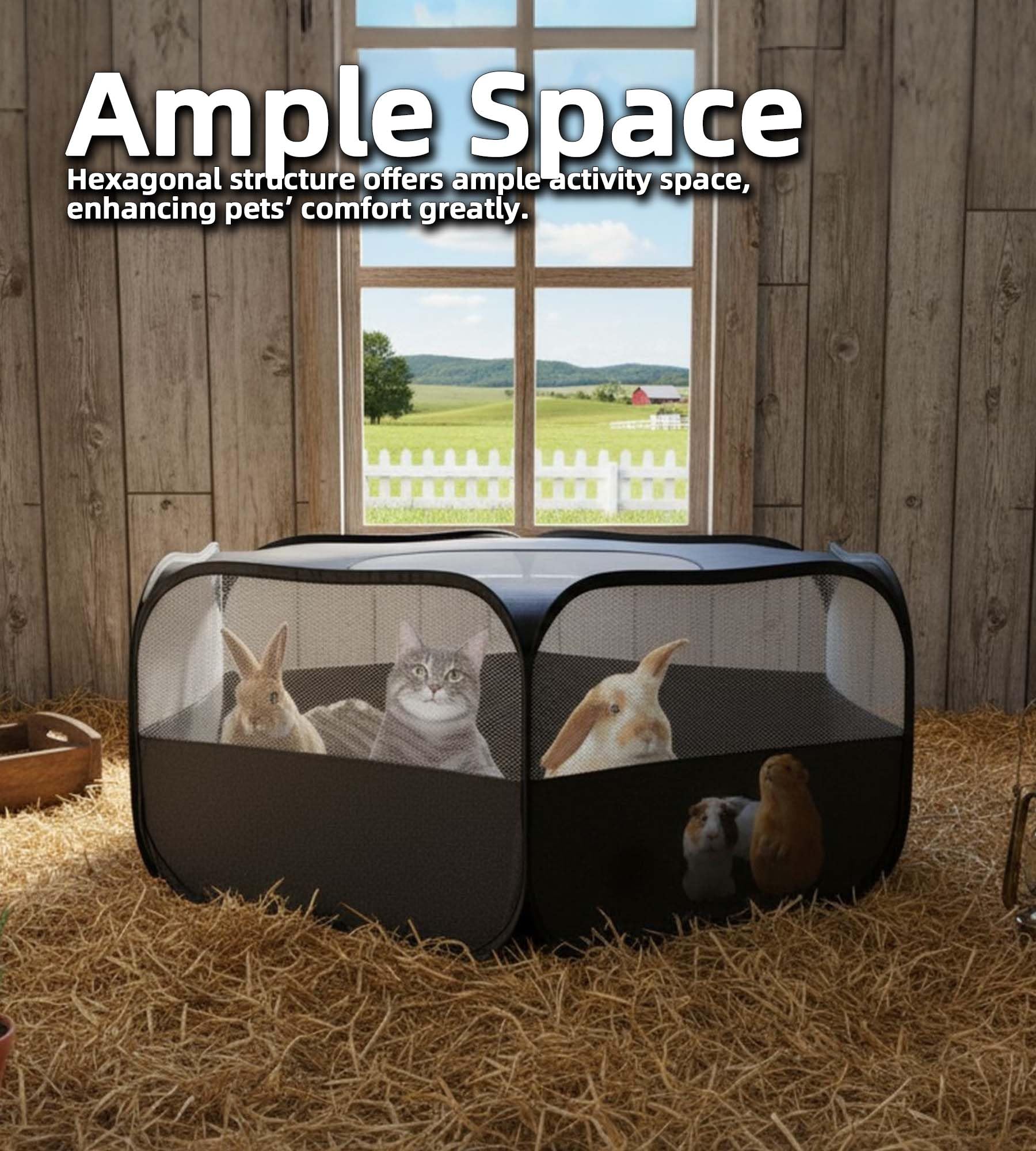 Tente de jeu robuste pour petits animaux : fond imperméable et housse en maille pour poulet, couveuse, lapin, chaton, cochon d'Inde, rat, hamster, chinchilla, hérisson, furet pliable pour