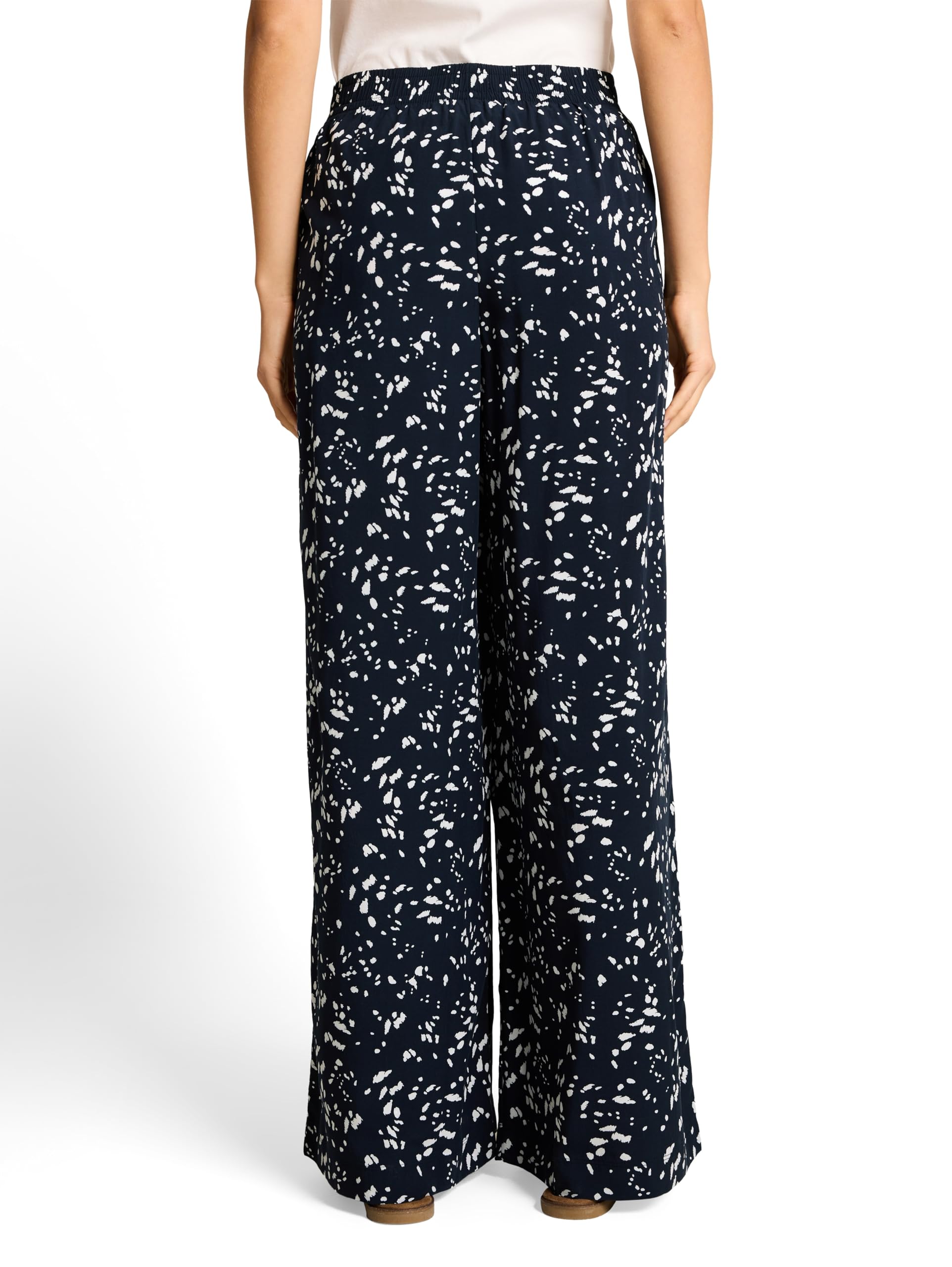 TOM TAILOR Damen Loose Fit Palazzo Hose mit Muster 1049990