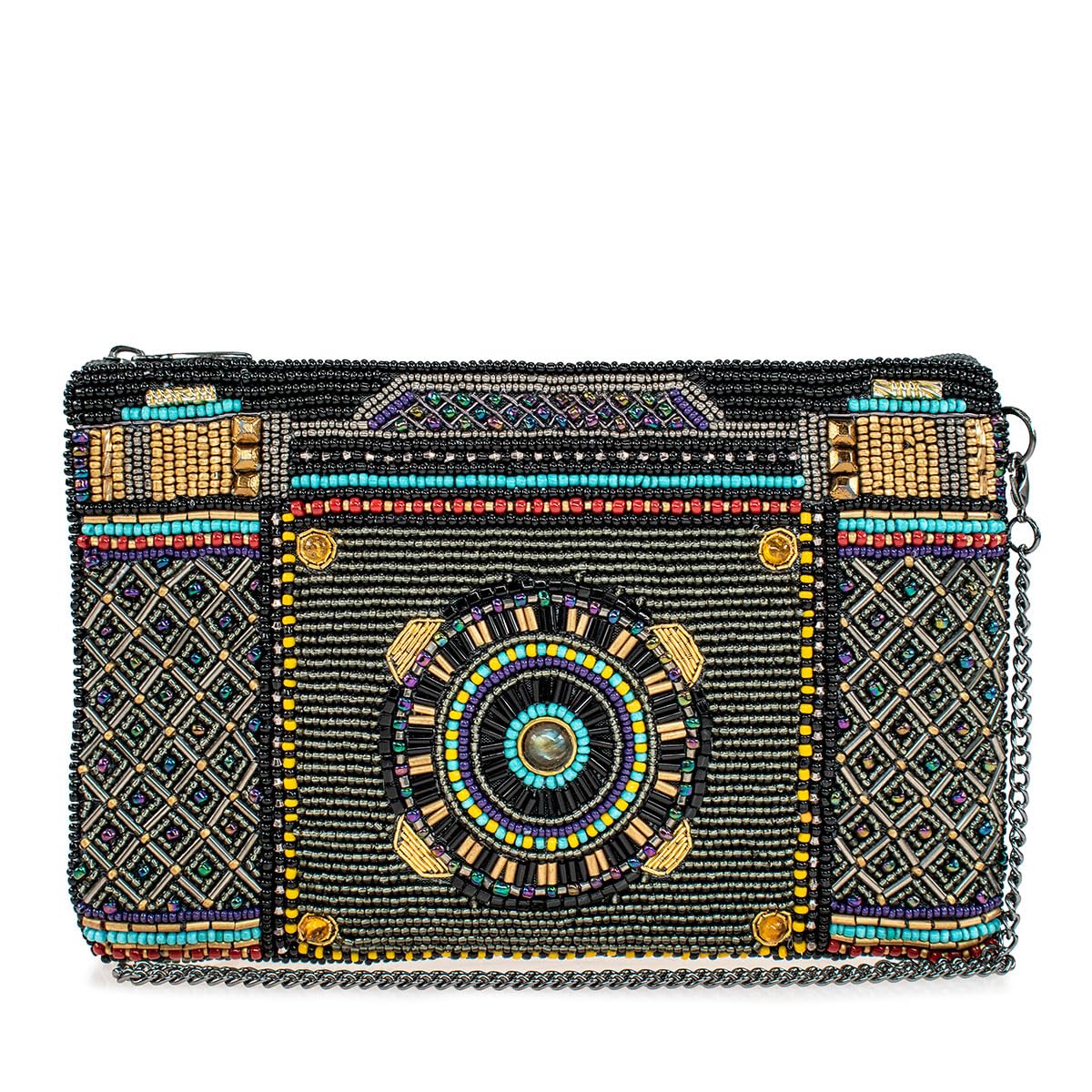 Mary Frances Shutterbug Beaded Camera Crossbody Phone Bag, Multicolor