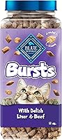 Blue Buffalo Bursts Crunchy Creamy Cat Treats Liver & Beef 12oz - Real Chicken Liver, Dual Texture, No By-Products