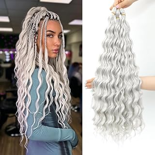MLETULIPS Curly Crochet Braiding Hair Extensions Deep Wave Braiding Hair Sea Wave Crochet Hair Soft Synthetic Bohemian Curly Water Wave Crochet Braids for Women (56C#, 52"/3 Pack)