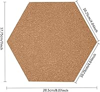 Vista 2 de HBlife Hexagon Cork Board Tiles 10 Pack Self-Adhesive Corkboards for Wall Pin Board Decorative Bulletin Board for Office Home Kitchen with 50