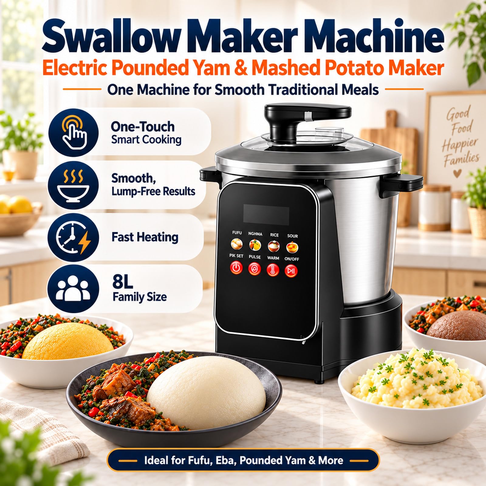 MIAOXIAOLONG Macchina Automatica per Swallow, 8 Litri, Schermo LED – 900W