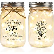 Sister Gifts from Sister, Sister Birthday Gifts Mason Jar Night Light