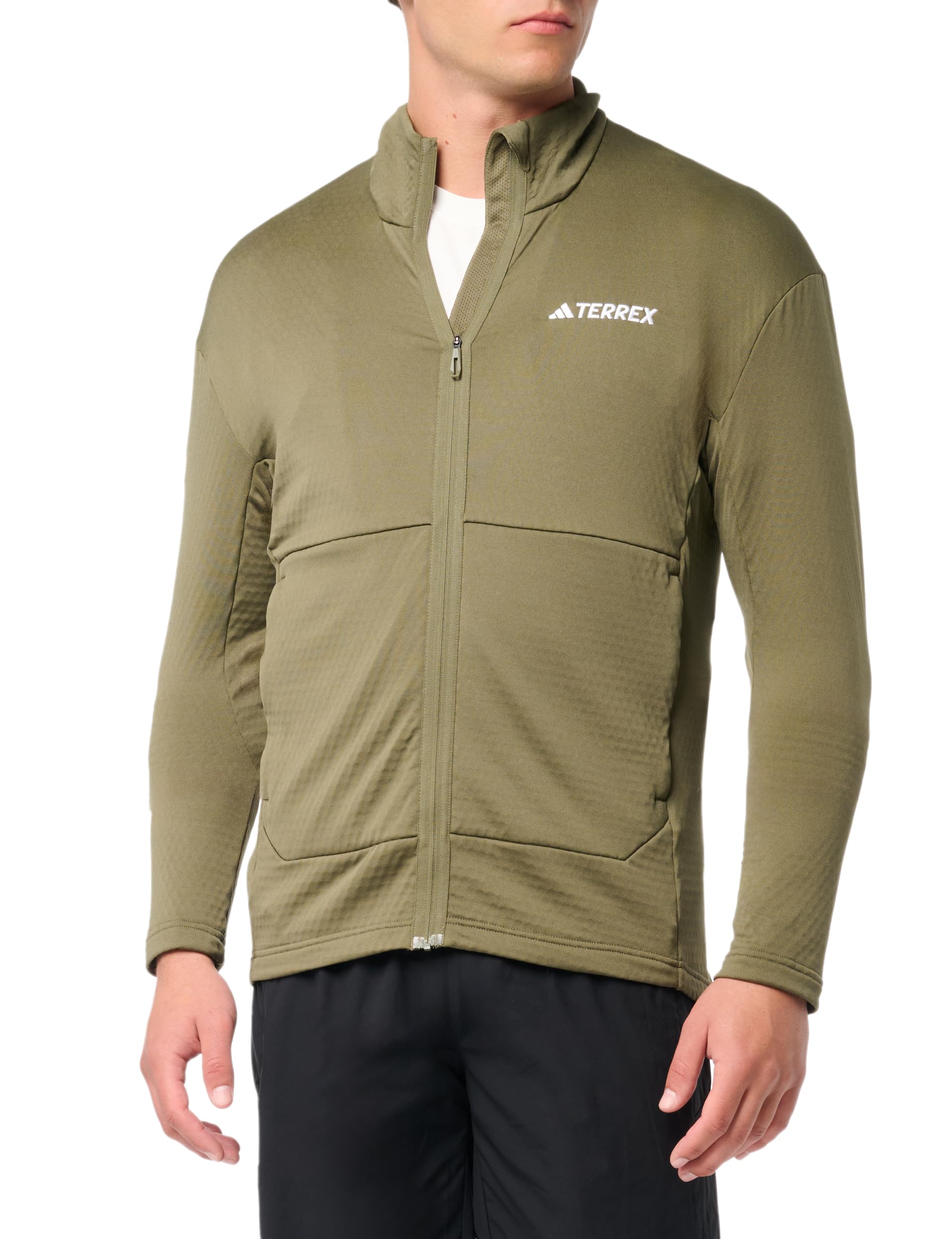 adidas mens Terrex Multi Light Fleece Full-zip Jacket, Olive Strata, M