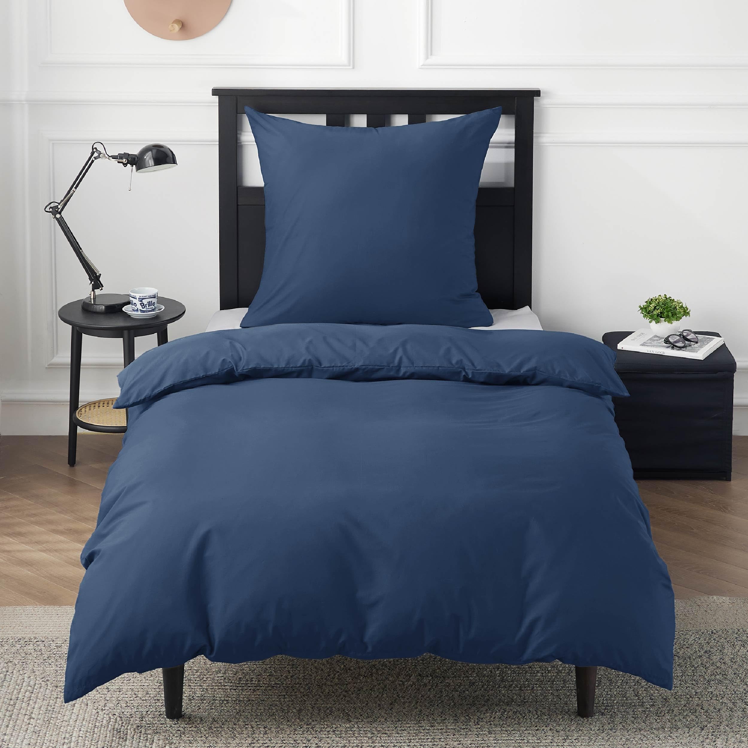 BEDSURE Bettwäsche Bettbezug Baumwolle Bettwäsche-Sets mit Kissenbezug, Duvet Cover mit Reißverschluss Einfarbig