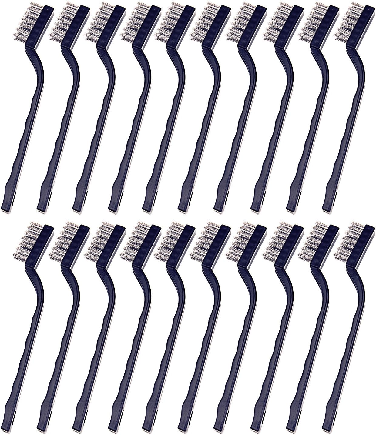 Sunmns 20-Pack Mini Stainless Steel Wire Brushes - Clean Rust, Welding Slag & Stains in Hard-to-Reach Areas