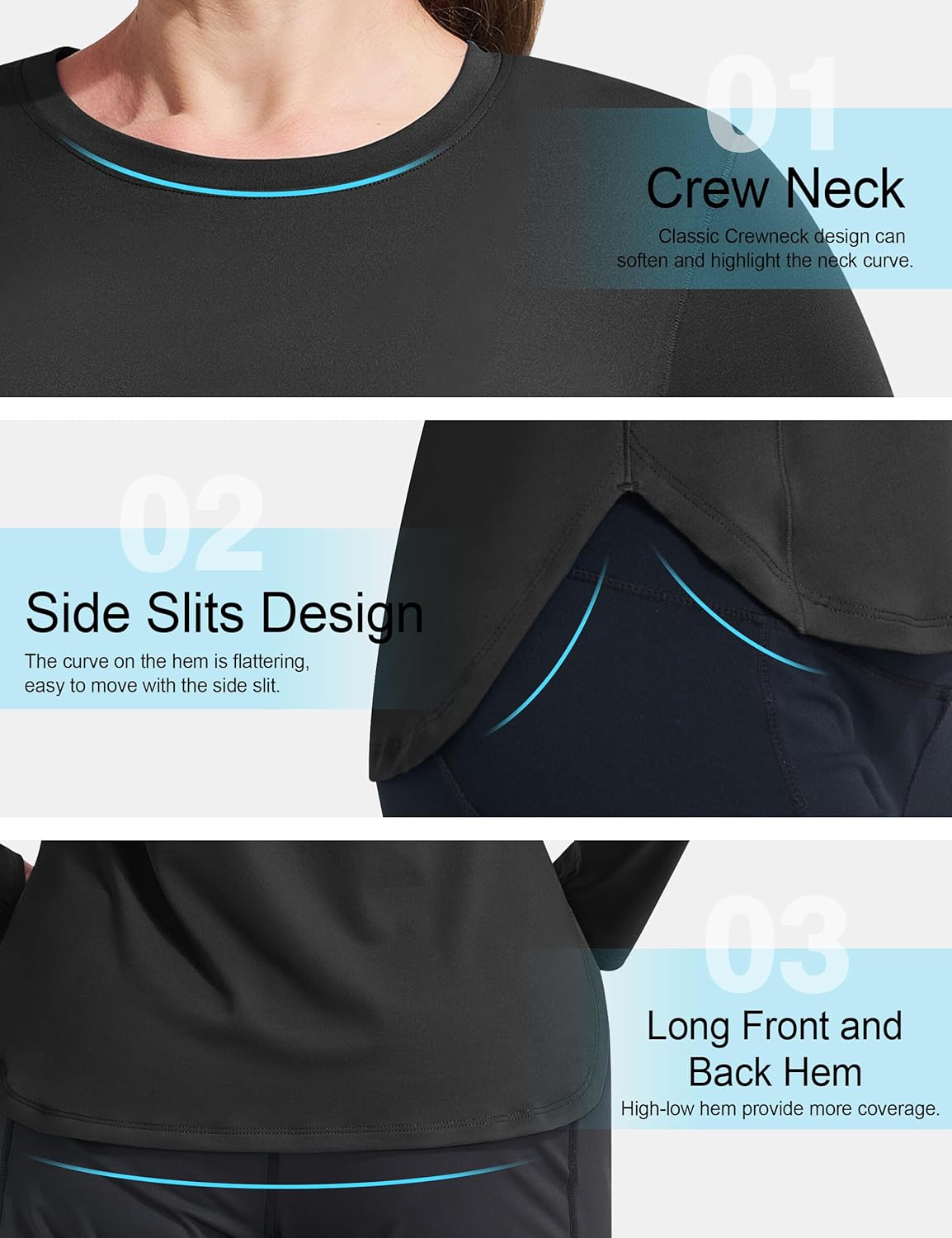 Women's Sun Shirt UPF 50+ UV Protection Long Sleeve Workout Tops Quick Dry SPF Rash Guard for Swim Hiking - Image 4