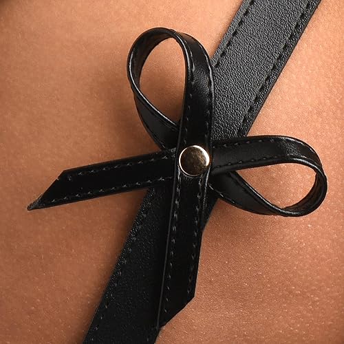 Miniatura 6 de STRICT Arnés Bondage negro con lazos para mujeres, hombres y parejas BDSM, sujetadores de cuero vegano para submarinos, mediano grande, negro