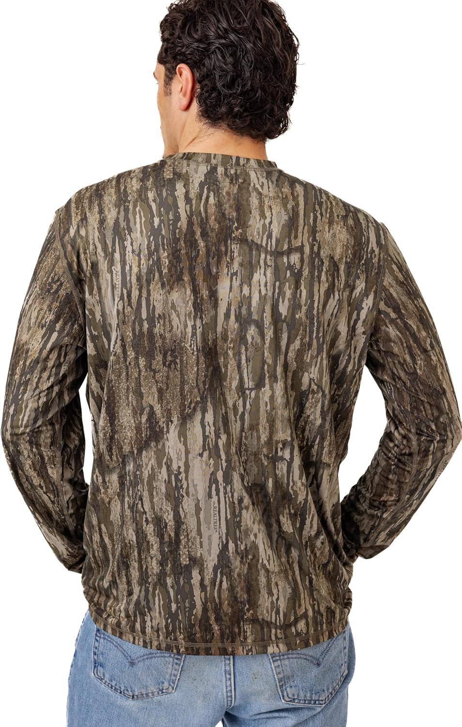 Realtree Men’s Reversible Camo Long Sleeve Shirt UPF 50+ Moisture Wicking Performance Shirt for Hunting Fishing Outdoors