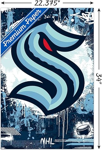 Miniatura 3 de Trends International NHL Seattle Kraken - Póster de pared con logotipo Maximalist 23