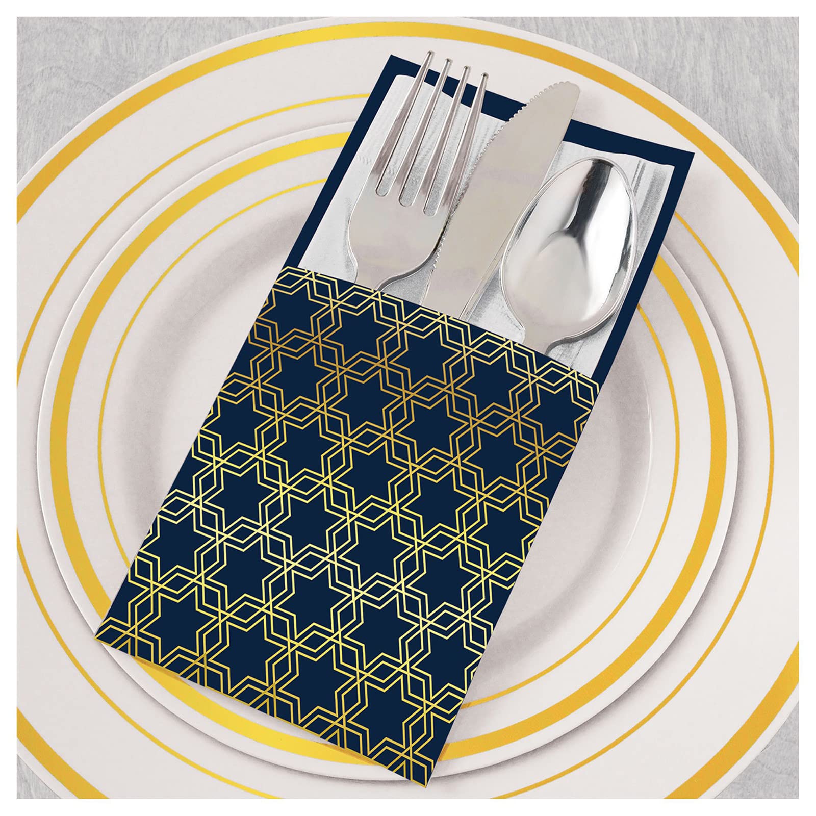 Stephanie Imports Set of 12 Hanukkah Cutlery Paper Holders (7