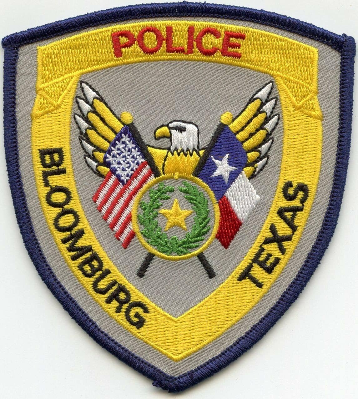 BLOOMBURG Texas TX State Flag Police Patch