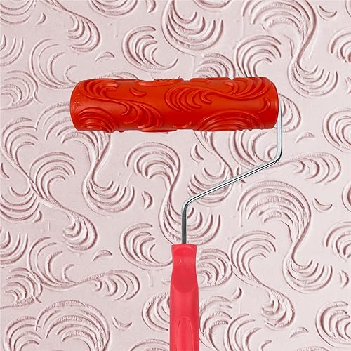 Rodillo de textura de 7 pulgadas, rodillo de pintura decorativo de arte con patrón DIY, rodillo de goma para decoración de paredes, muebles y pisos