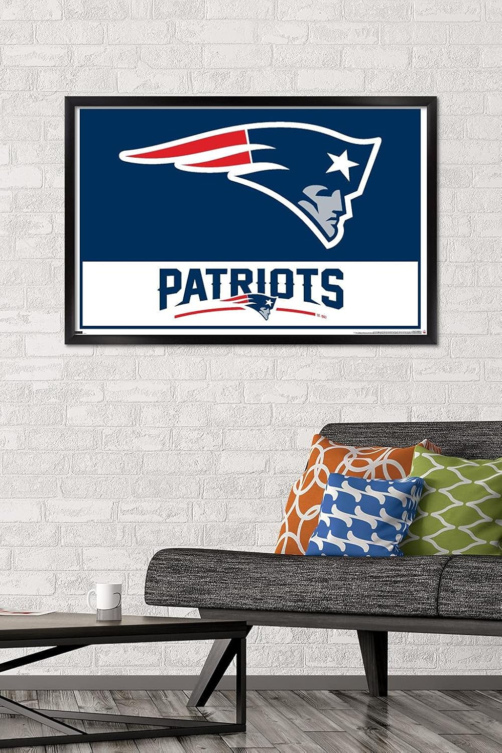 NFL New England Patriots - Logo 21 Wall Poster, 34L" x 22.4W", Black Framed Version