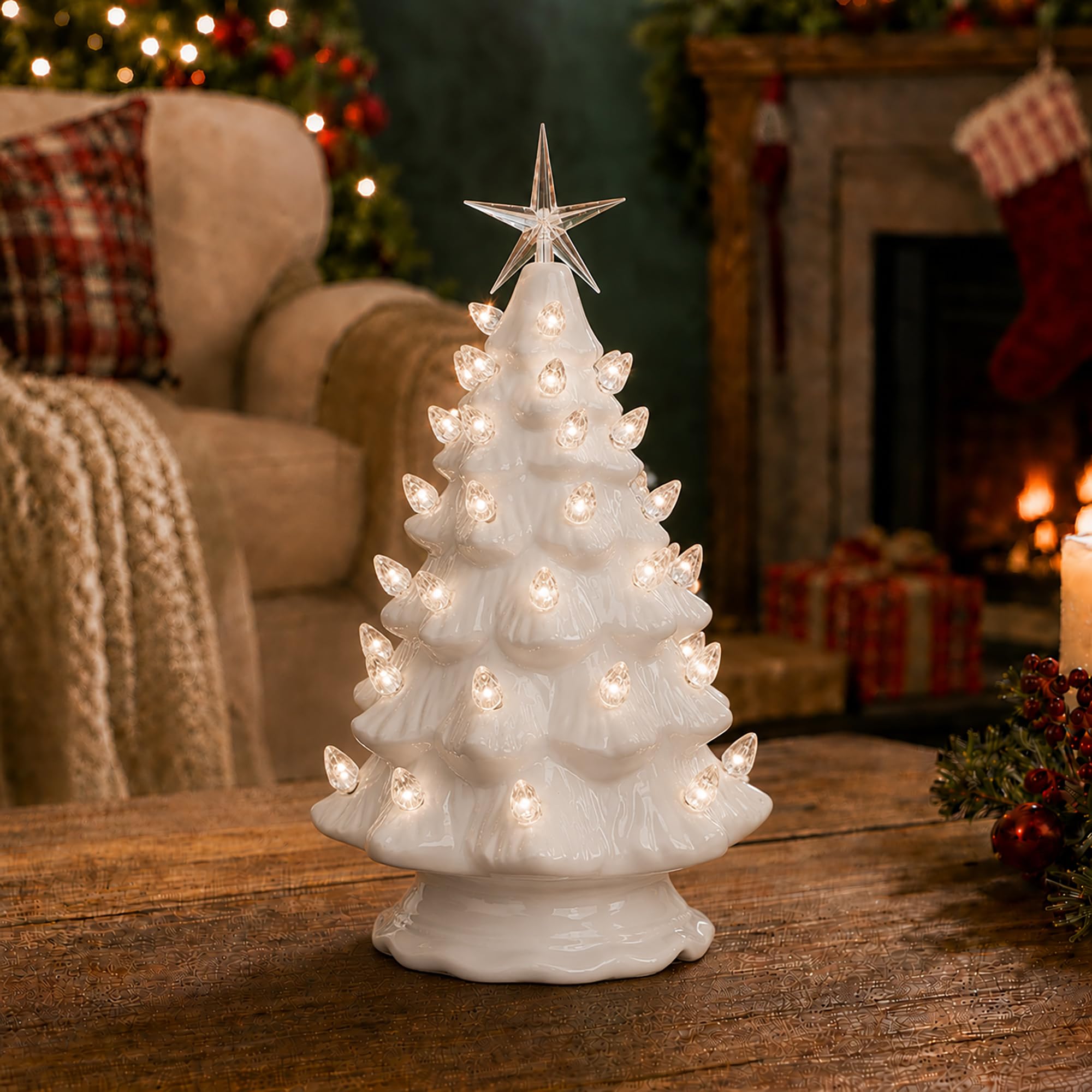 【Jack Louさま】tree ✵ アンティークガラスビーズの ホワイトツリー Amazon.com: Milltown Merchants Ceramic Christmas Tree - Tabletop