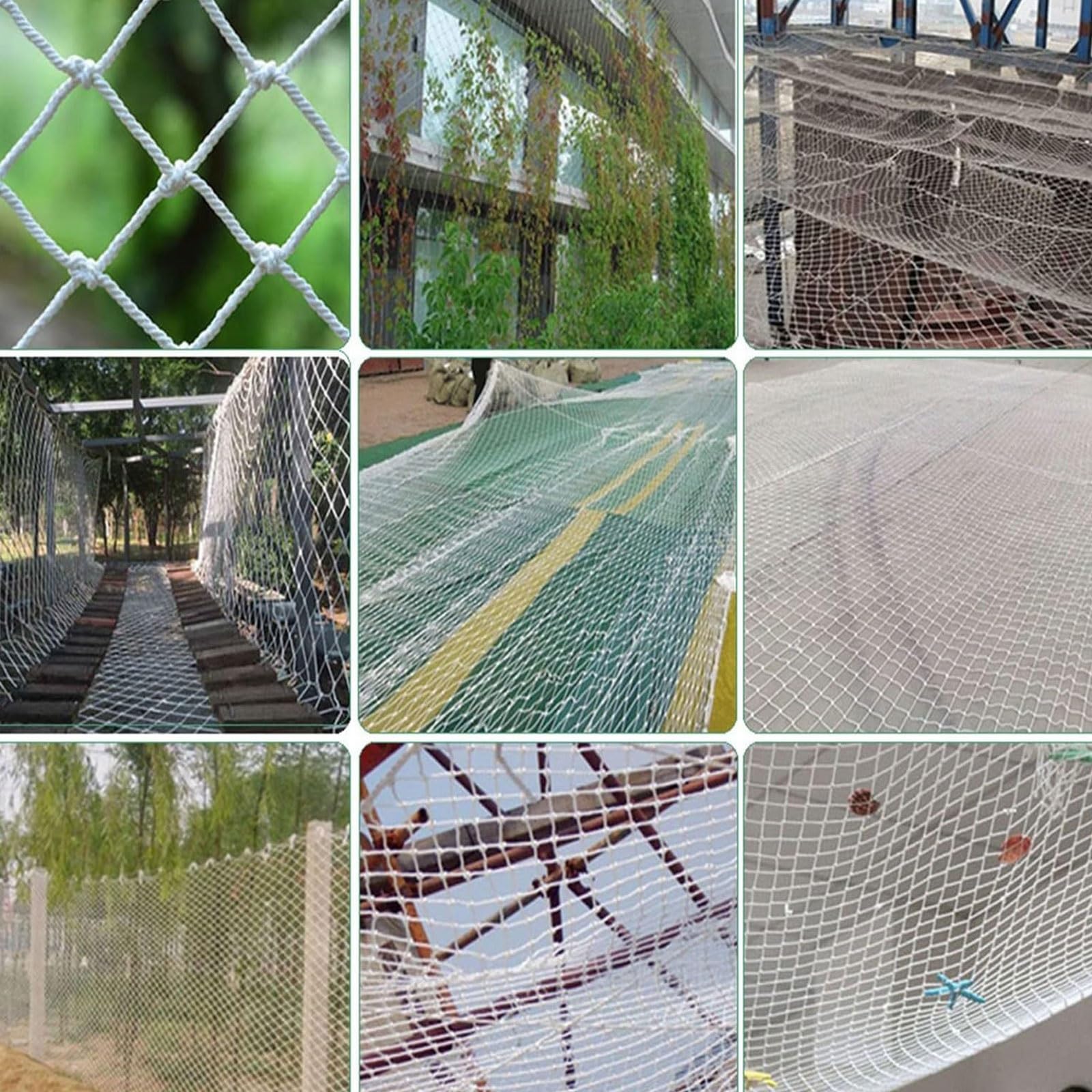 Rete di sicurezza per animali domestici, 40,6 x 7,6 m, in nylon bianco (corda da 6 mm e maglia da 5 cm), protezione anti-goccia, per cani e gatti, resistente, per esterni