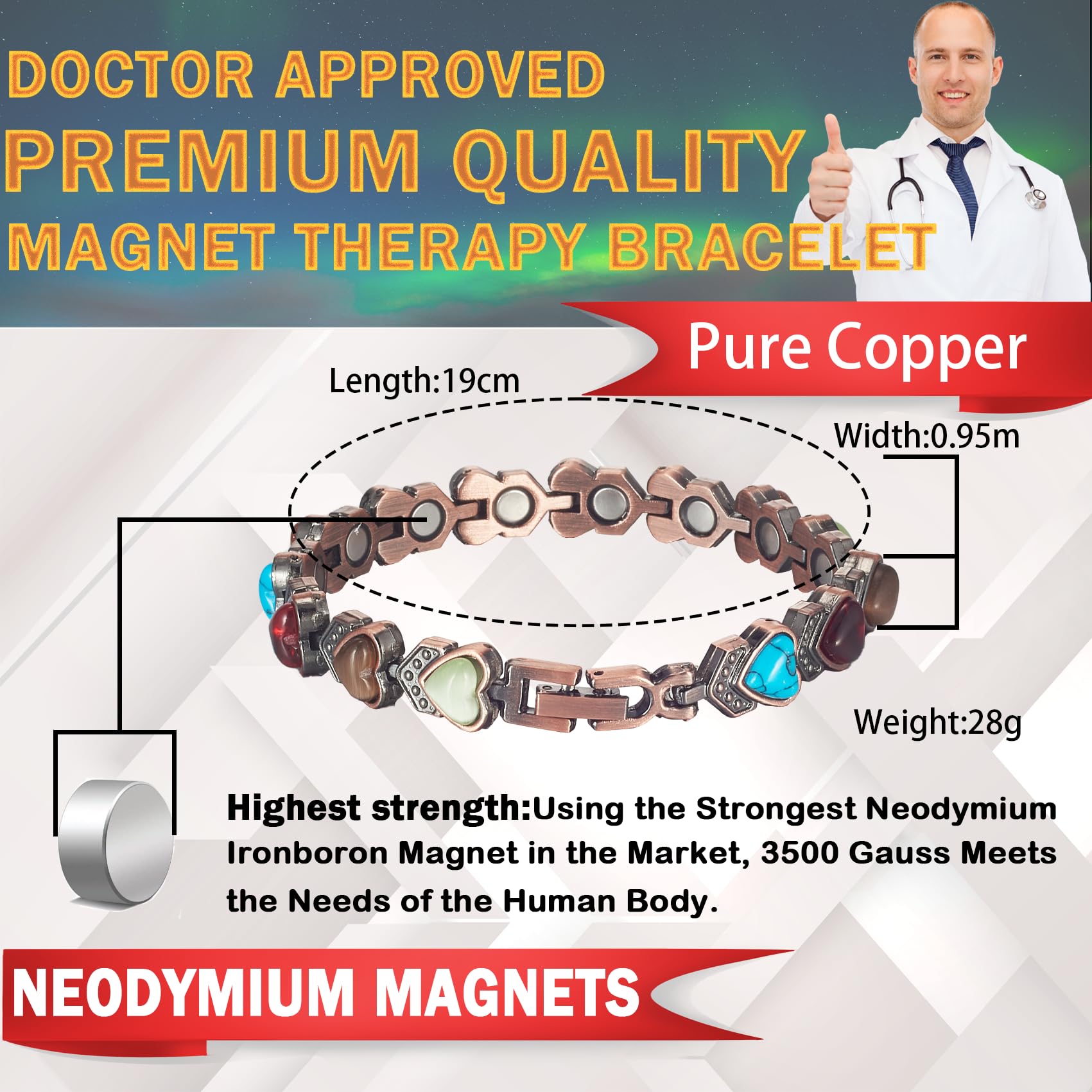 1, 2, 3 o 4 bracciali magnetici di ematite | Groupon