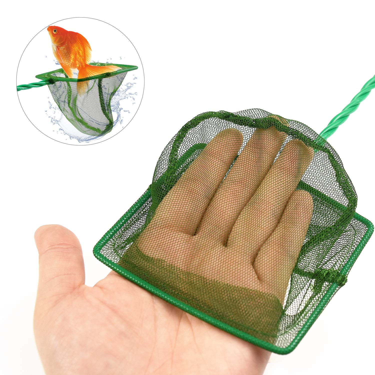 4 Pcs Aquarium Fish Net, 4 Inch Quick Catch Mesh Nylon Fishing Nets with Plastic Handle