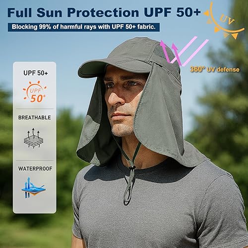 Miniatura 2 de Surblue Gorra para el cuello con solapa para exteriores protección UV sombrero de pesca de secado rápido UPF50