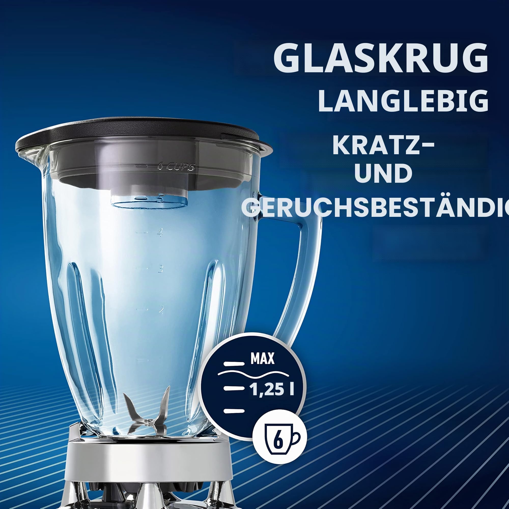 OSTER Classic Standmixer und Mixer für Smoothies, 3 Geschwindigkeitsstufen, 600 W, 1,25 l Glasbecher, Edelstahlklingen [OBL245X], 1 Stück