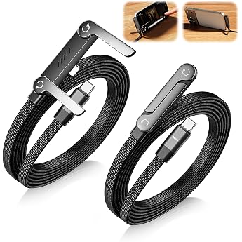 2 Pack 2 in 1 Charging Cable with Invisible Mount