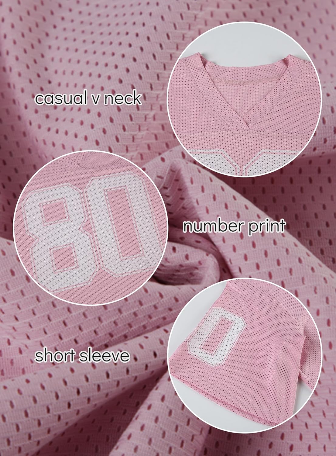 Jersey Shirts for Women Oversized Graphic Tees Cute Number Jerseys Shirt for Teens Girls V Neck Y2k Streetwear Tops - Image 6