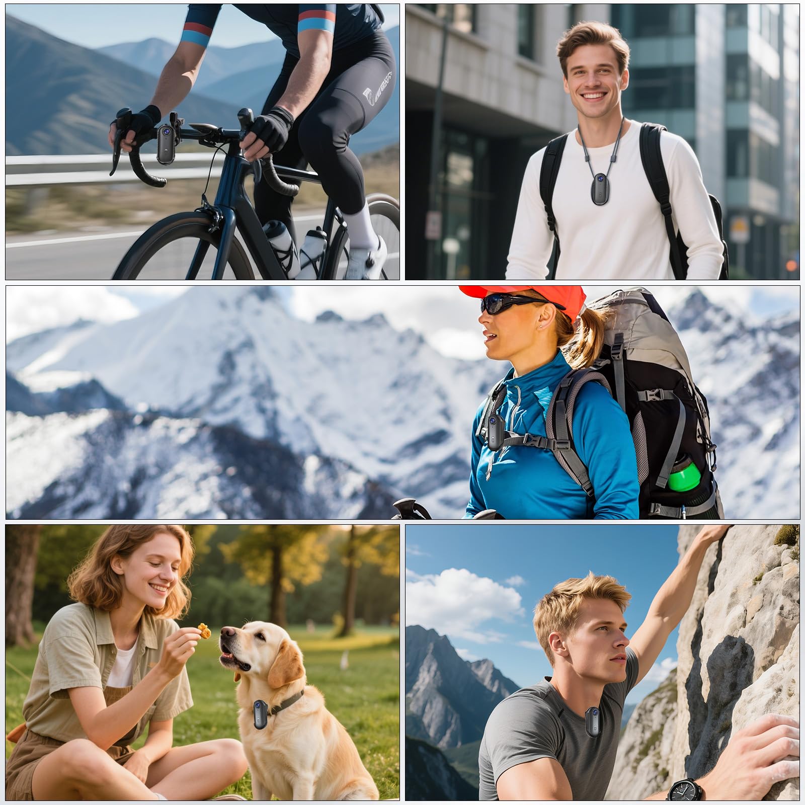 sakalaka HD 1080P Mini Körperkamera, POV-Kamera Tragbare Action Bodycam mit Halterung, Vlogging Mini Kamera, 32GB Karte enthalten, Freihandaufnahme für Sport, Radfahren, Reisen, Haustiere