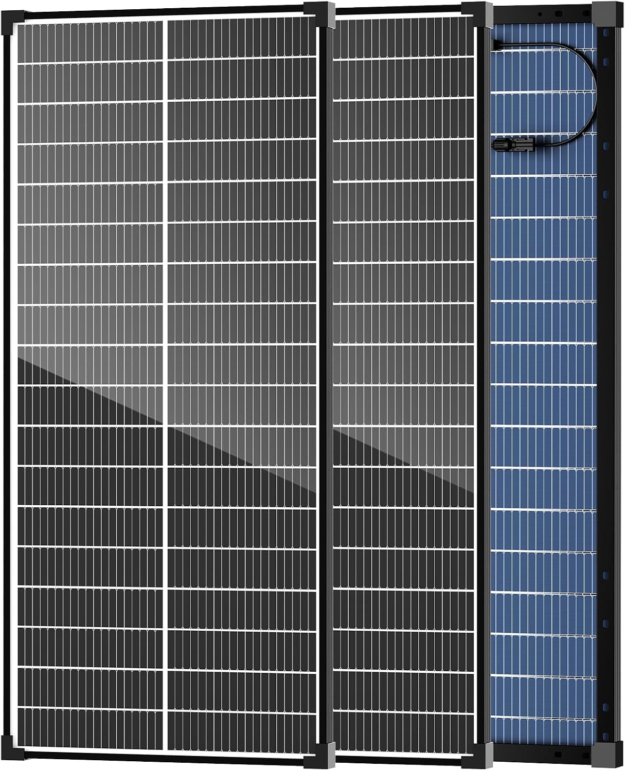 18BB 200W Solar Panel, 2PCS N-Type 12V 100 Watt Bifacial Solar Panels | 25.2% High-Efficiency Monocrystalline Solar Panels, IP68 Waterproof for RV Trailer Camper Boat Cabin Rooftop Off-Grid Systems
