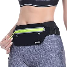 USHAKE Slim Running Belt, Ultra Light Bounce Free Waist Pouch Fitness Workout Belt Sport Waist Pack Exercise Waist Bag for Apple iPhone Samsung in Running Gym Marathon Cycling