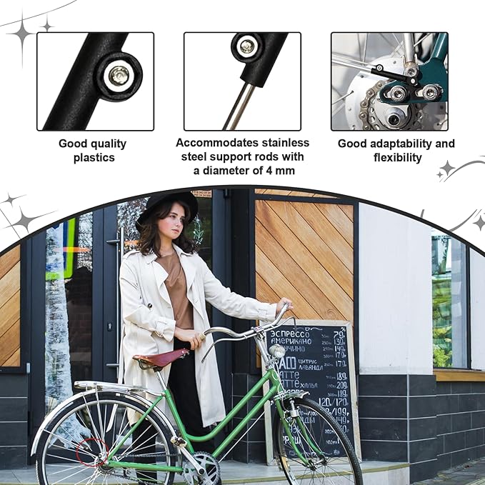 4 Soportes para Guardabarros Bicicleta, Acero Inoxidable, 20-26" miniatura 3