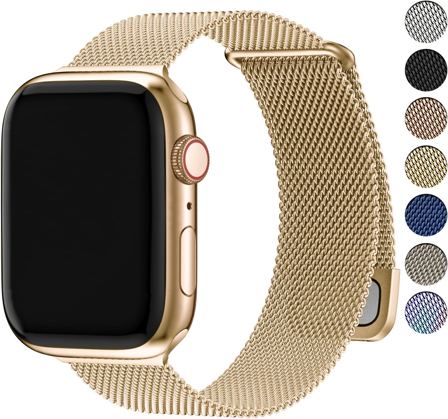 Compatible with Apple Watch Strap 49mm 46mm 45mm 44mm 42mm（Series 3/2/1） Women Men,Milanese iWatch Strap Ultra 3/2/1 SE3/2/1 Series 11 10 9 8 7 6 5 4 3 2 1,Gold [NO Watch and Case]