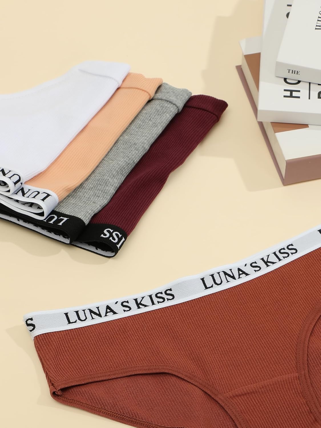 LUNA'S KISS 6 Pack Cotton Underwear for Women-Classic Hipster Bikini Panties Stretch No Show(S-XL)