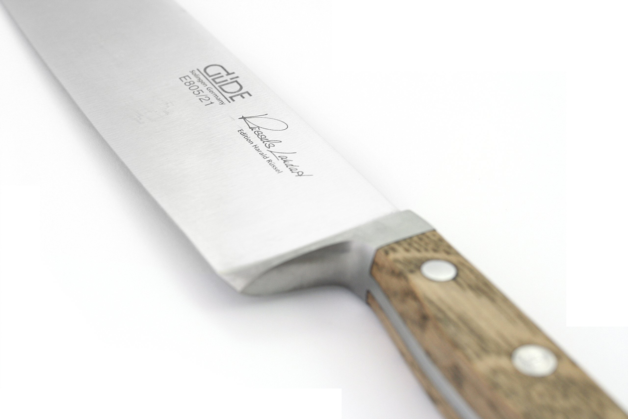 Güde Alpha dąb beczkowy nóż szefa kuchni 21 cm wraz z ochroną ostrza Prymo.de®