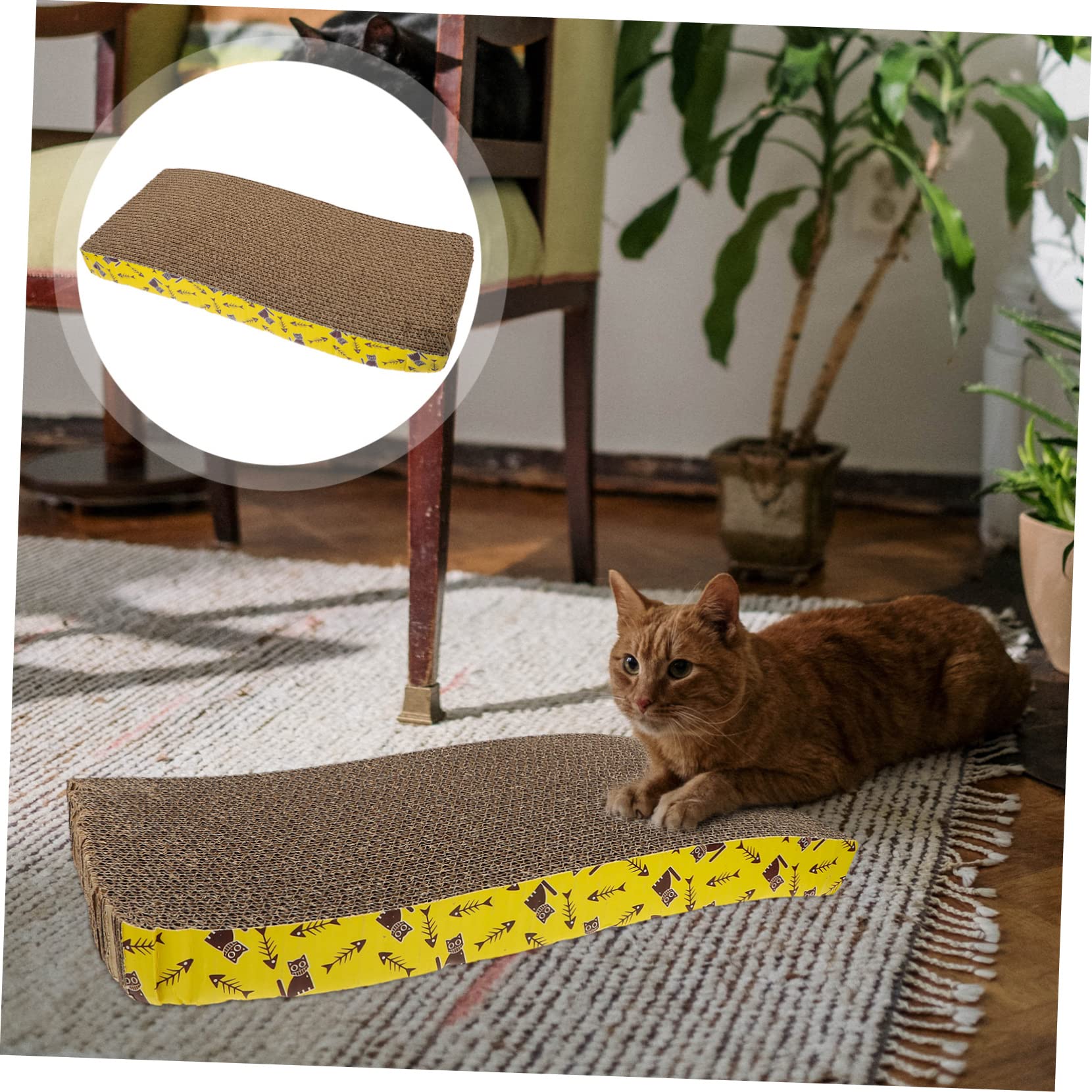 DOITOOL Tappetino Tiragraffi in Cartone Ondulato 2pezzi per Gatti e Gattini Resistente e Stabile