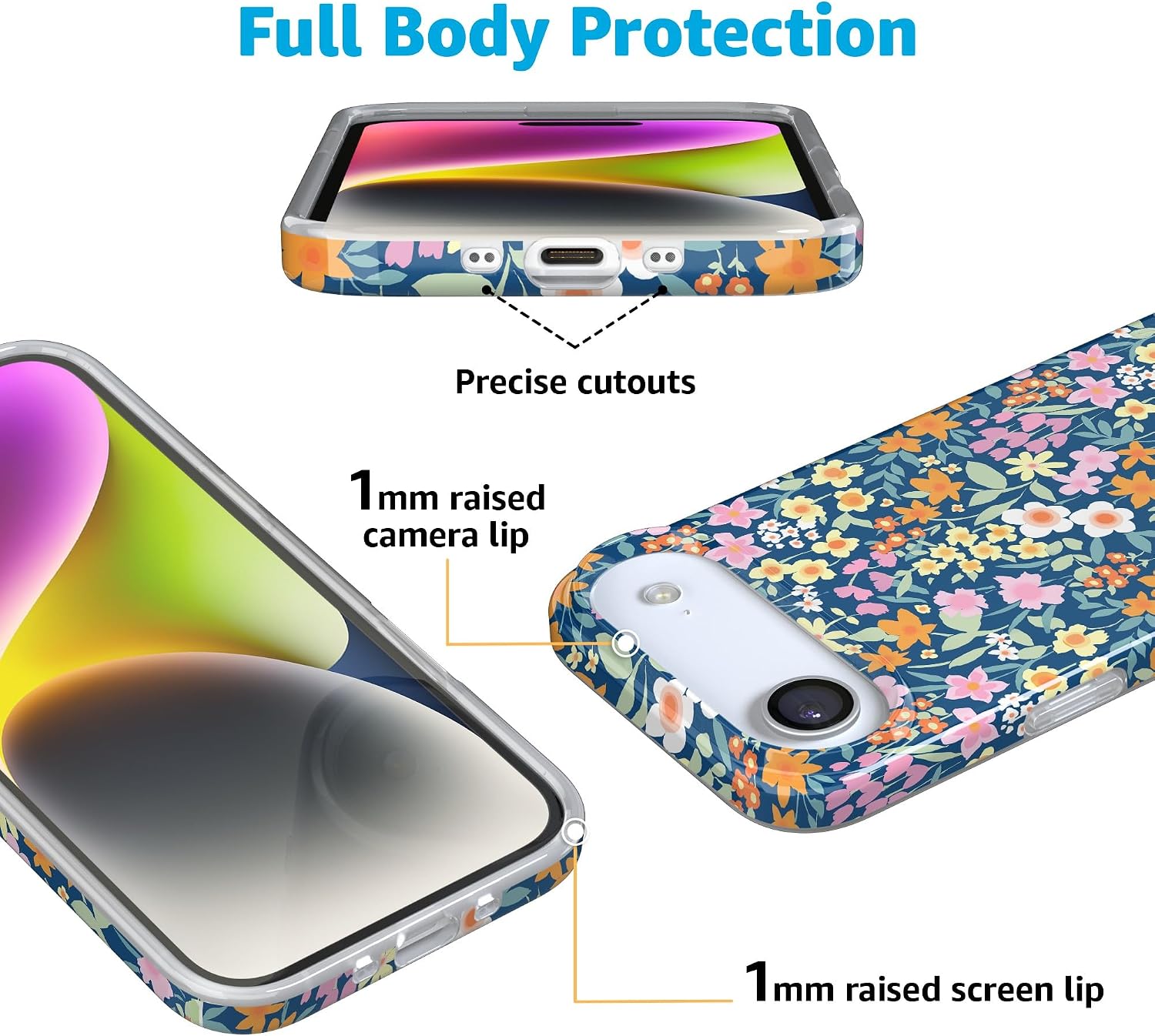 Casely iPhone 17 Air Case | Full Bloom | Navy Floral | Compatible with MagSafe | Classic Ultra Slim Design