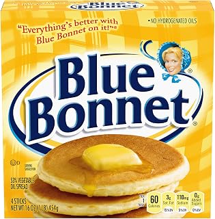 Blue Bonnet Spread Sticks 16 oz (4 Quarters) - Keto-Friendly Butter Substitute, No Cholesterol, Buttery Spread