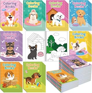 Spakon 48 Pcs Puppy Coloring Books Bulk Mini Dog Coloring Book Dog Themed Activity Pages Puppy Birthday Party Favors for Small Pet Treat Bags Goodie Stuffers Prizes Gifts Supplies