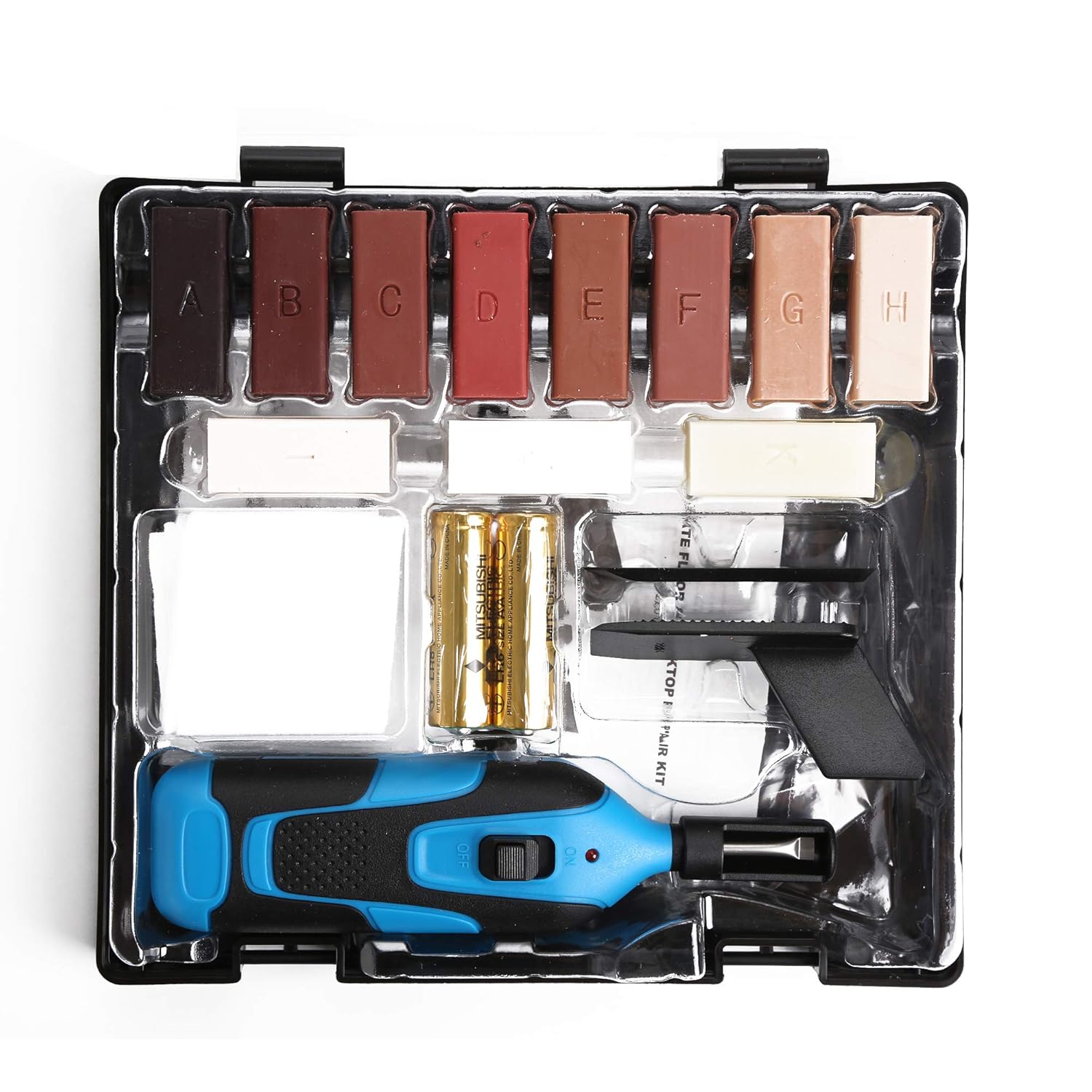 19pc Hardwood Laminate Wooden Wood Floor Repair Kit Wax Chip Scratch with Case