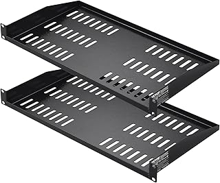 VEVOR 2PCS 1U Server Rack Shelf, Universal Vented Rack Mount Cantilever ...